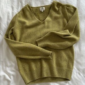 Olive Green V-Neck Sweater